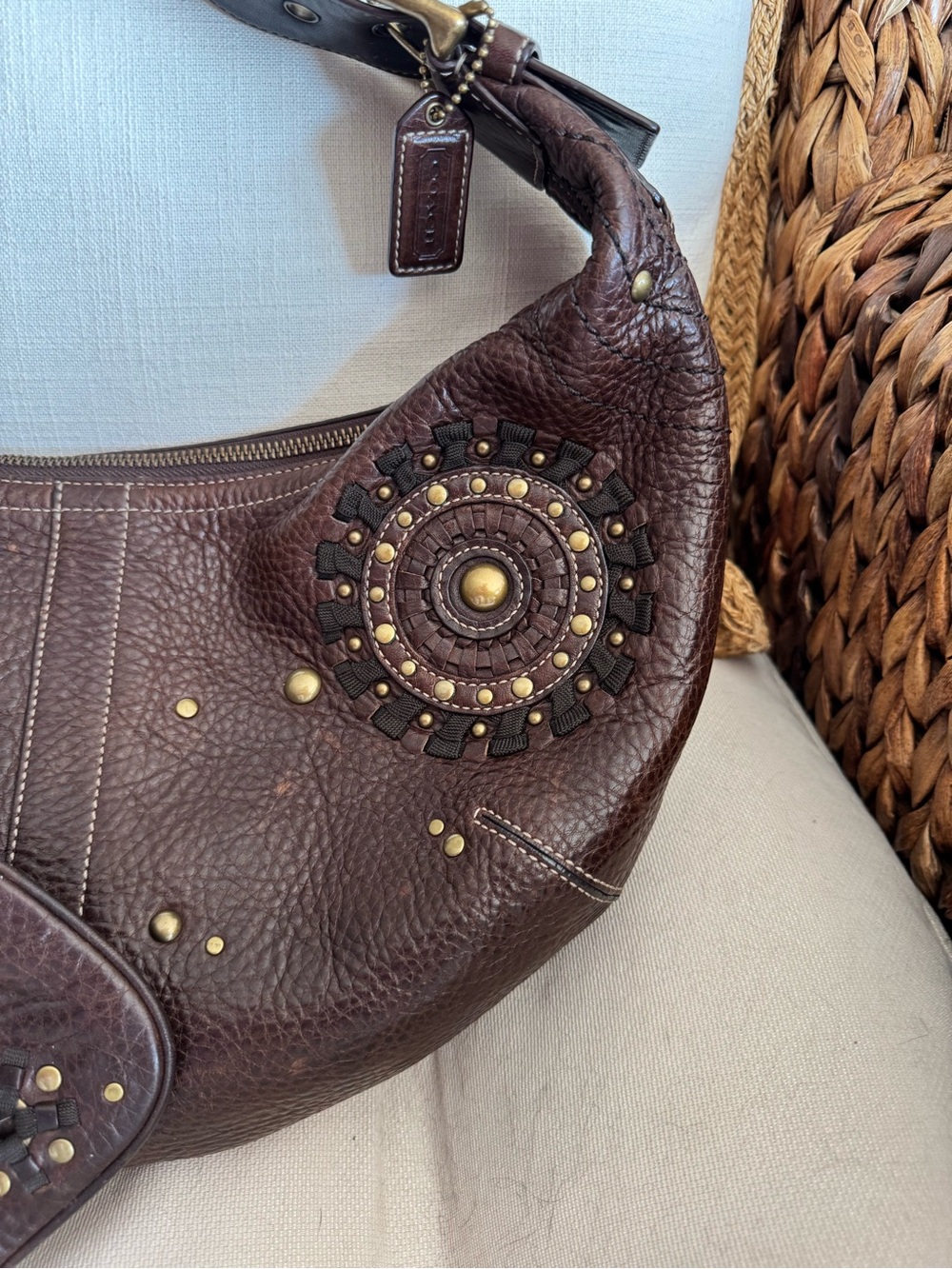 Coach Mia studded hobo purse with coin pouch no-10063 - Picture 3 of 5
